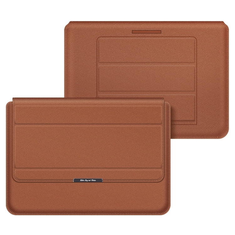 4 in 1 Universal Laptop Holder PU Water-resistant Protection Wrist Laptop Bag, Size: 17 inch(Brown)