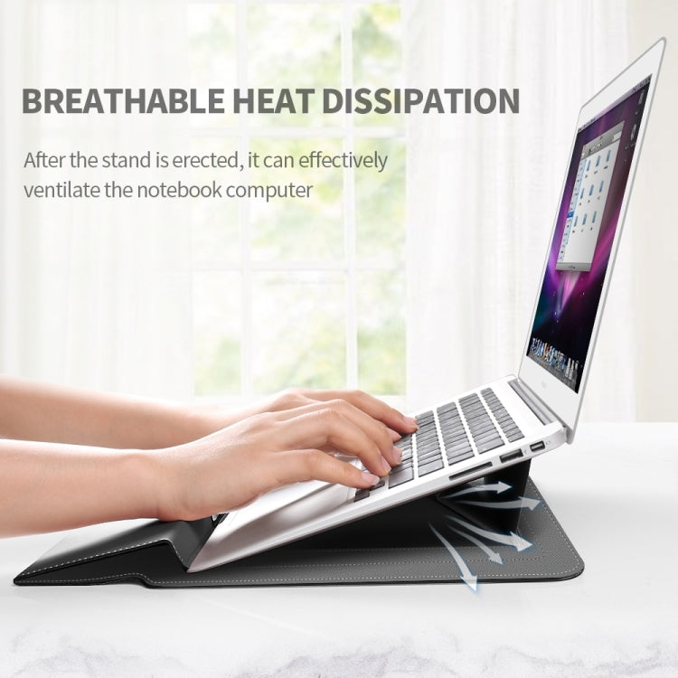 4 in 1 Universal Laptop Holder PU Water-resistant Protection Wrist Laptop Bag, Size: 17 inch(Brown)