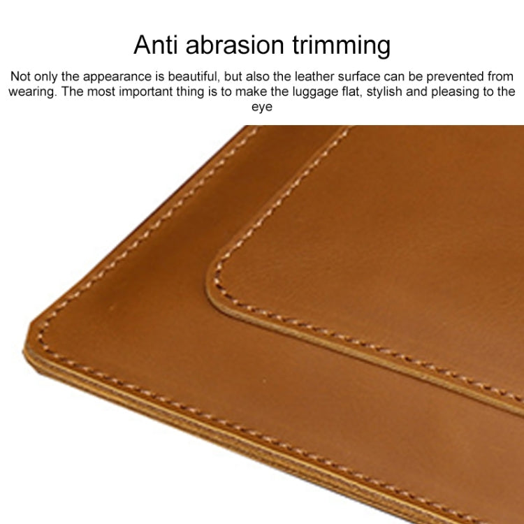 Universal Genuine Leather Business Zipper Laptop Tablet Bag For 15 inch and Below(Coffee)