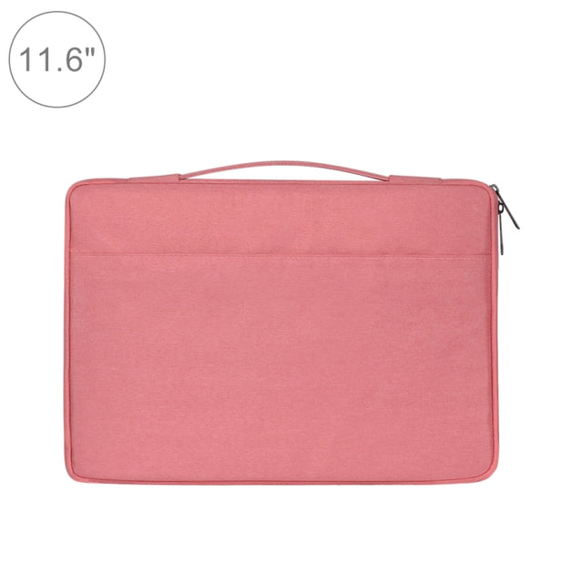 11.6 inch Fashion Casual Polyester + Nylon Laptop Handbag Briefcase Notebook Cover Case, For Macbook, Samsung, Lenovo, Xiaomi, Sony, DELL, CHUWI, ASUS, HP(Pink)