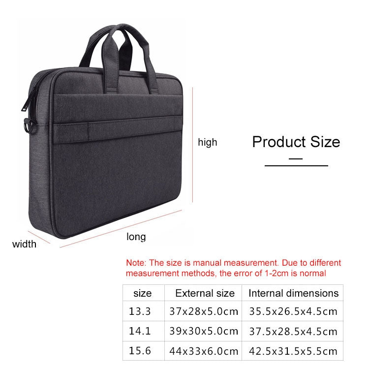 DJ03 Water-resistant Anti-scratch Anti-theft One-shoulder Handbag for 13.3 inch Laptops, with Suitcase Belt(Black)