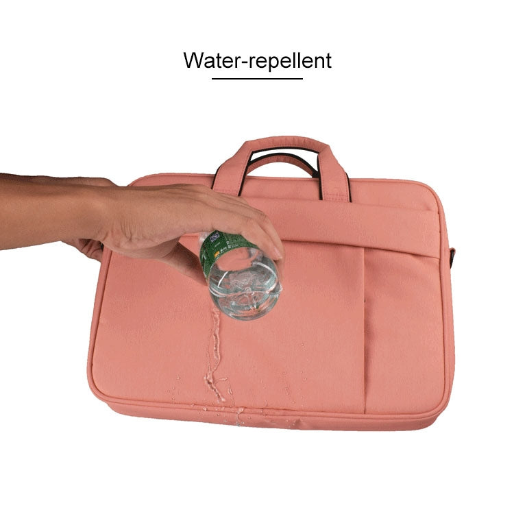 DJ03 Water-resistant Anti-scratch Anti-theft One-shoulder Handbag for 13.3 inch Laptops, with Suitcase Belt(Black)