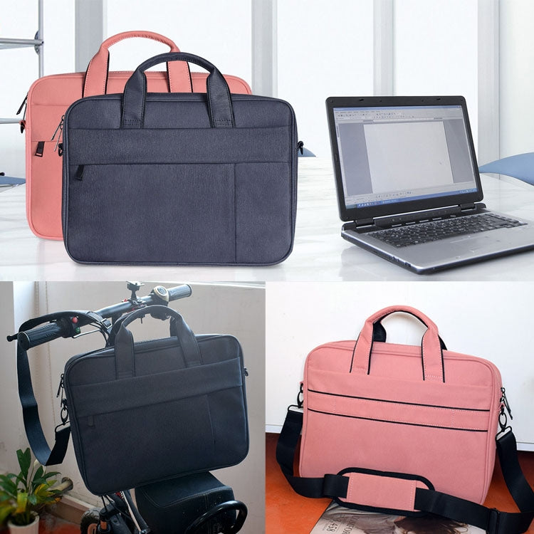 DJ03 Water-resistant Anti-scratch Anti-theft One-shoulder Handbag for 15.6 inch Laptops, with Suitcase Belt(Black)