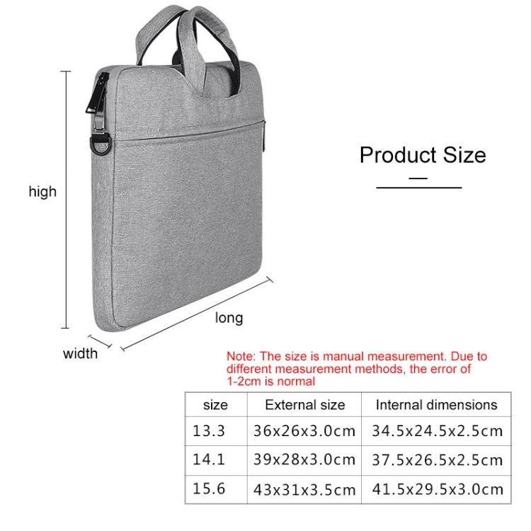 ST01S Water-resistant Oxford Cloth Hidden Portable Strap One-shoulder Handbag for 14.1 inch Laptops(Light Grey)