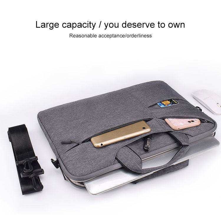 ST02S Water-resistant Tear Resistance Hidden Portable Strap One-shoulder Handbag for 13.3 inch Laptops, with Suitcase Belt(Black)