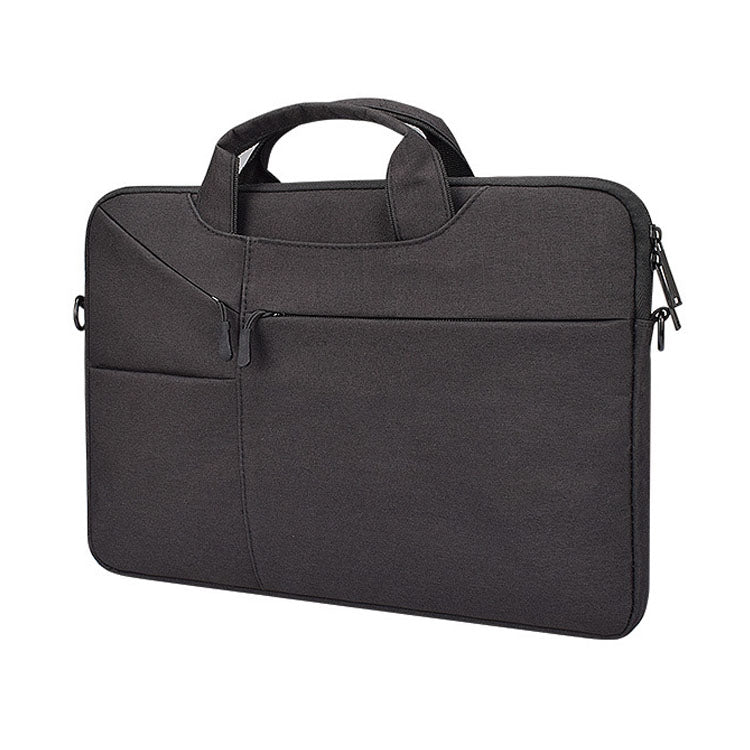 ST02S Water-resistant Tear Resistance Hidden Portable Strap One-shoulder Handbag for 14.1 inch Laptops, with Suitcase Belt(Black)