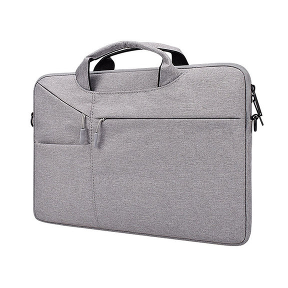 ST02S Water-resistant Tear Resistance Hidden Portable Strap One-shoulder Handbag for 14.1 inch Laptops, with Suitcase Belt(Light Grey)