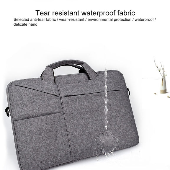 ST02S Water-resistant Tear Resistance Hidden Portable Strap One-shoulder Handbag for 14.1 inch Laptops, with Suitcase Belt(Light Grey)