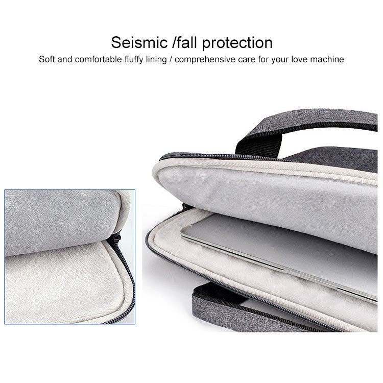 ST02S Water-resistant Tear Resistance Hidden Portable Strap One-shoulder Handbag for 14.1 inch Laptops, with Suitcase Belt(Light Grey)