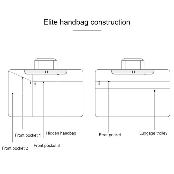 ST02S Water-resistant Tear Resistance Hidden Portable Strap One-shoulder Handbag for 14.1 inch Laptops, with Suitcase Belt(Light Grey)