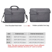 ST02S Water-resistant Tear Resistance Hidden Portable Strap One-shoulder Handbag for 15.6 inch Laptops, with Suitcase Belt(Black)