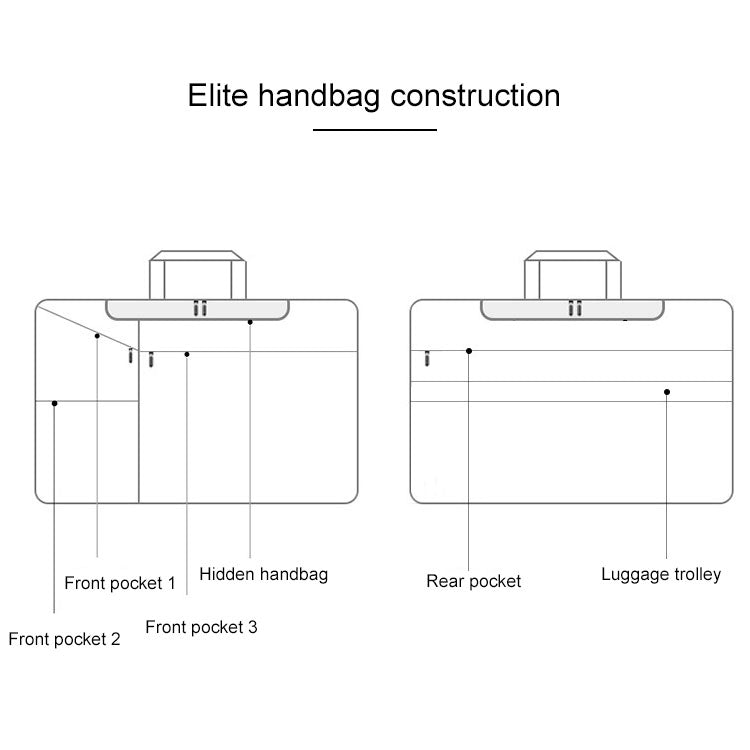 ST02S Water-resistant Tear Resistance Hidden Portable Strap One-shoulder Handbag for 15.6 inch Laptops, with Suitcase Belt(Black)