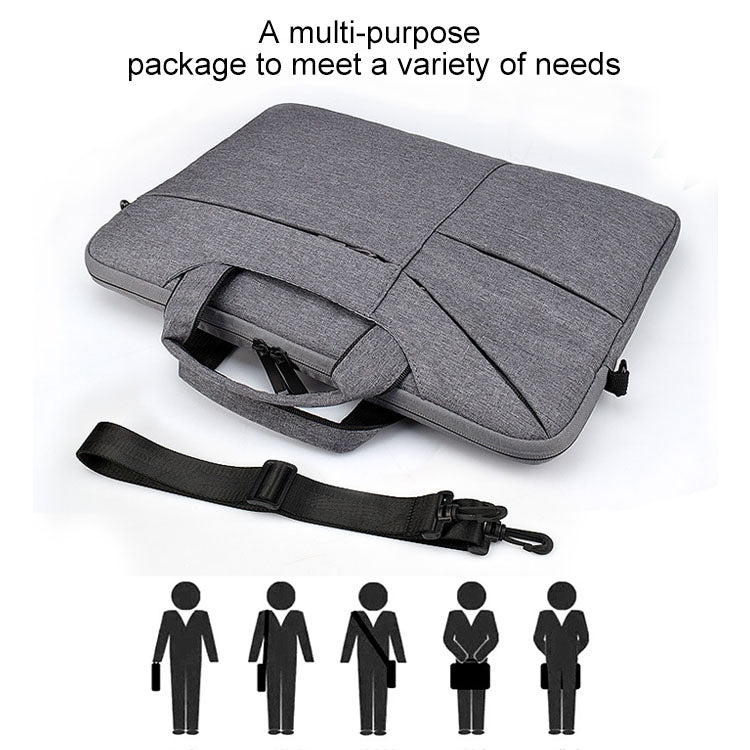 ST02S Water-resistant Tear Resistance Hidden Portable Strap One-shoulder Handbag for 15.6 inch Laptops, with Suitcase Belt(Light Grey)