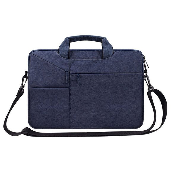 ST02S Water-resistant Tear Resistance Hidden Portable Strap One-shoulder Handbag for 15.6 inch Laptops, with Suitcase Belt(Navy Blue)