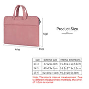 ST06 Water-resistant PU Leather Zipper Hidden Portable Strap One-shoulder Handbag for 13.3 inch Laptops, with Suitcase Belt(Pink)