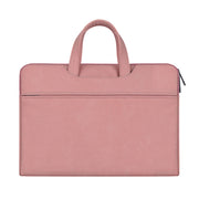 ST06 Water-resistant PU Leather Zipper Hidden Portable Strap One-shoulder Handbag for 13.3 inch Laptops, with Suitcase Belt(Pink)