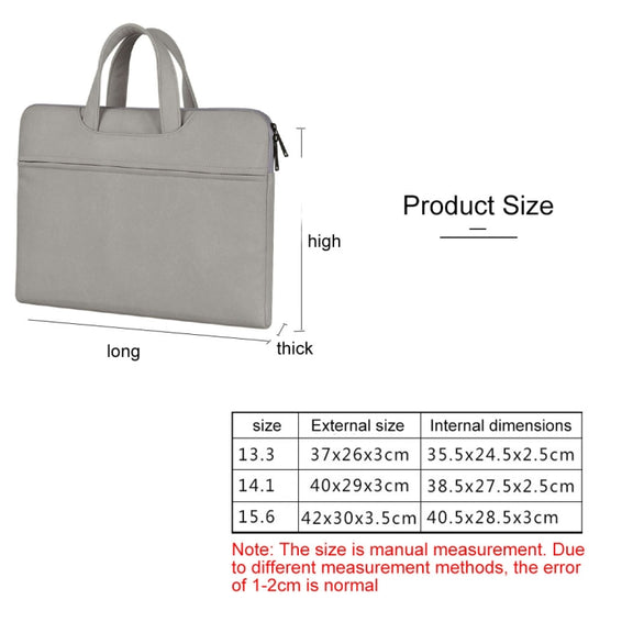 ST06 Water-resistant PU Leather Zipper Hidden Portable Strap One-shoulder Handbag for 13.3 inch Laptops, with Suitcase Belt(Light Grey)