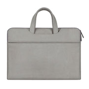 ST06 Water-resistant PU Leather Zipper Hidden Portable Strap One-shoulder Handbag for 13.3 inch Laptops, with Suitcase Belt(Light Grey)