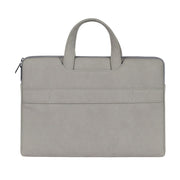 ST06 Water-resistant PU Leather Zipper Hidden Portable Strap One-shoulder Handbag for 13.3 inch Laptops, with Suitcase Belt(Light Grey)