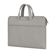 ST06 Water-resistant PU Leather Zipper Hidden Portable Strap One-shoulder Handbag for 13.3 inch Laptops, with Suitcase Belt(Light Grey)