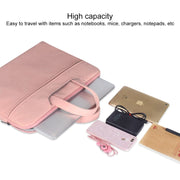 ST06 Water-resistant PU Leather Zipper Hidden Portable Strap One-shoulder Handbag for 13.3 inch Laptops, with Suitcase Belt(Light Grey)