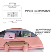 ST06 Water-resistant PU Leather Zipper Hidden Portable Strap One-shoulder Handbag for 13.3 inch Laptops, with Suitcase Belt(Light Grey)