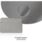 ST06 Water-resistant PU Leather Zipper Hidden Portable Strap One-shoulder Handbag for 13.3 inch Laptops, with Suitcase Belt(Light Grey)