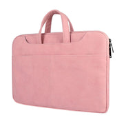 ST06S Water-resistant PU Leather Zipper Hidden Portable Strap One-shoulder Handbag for 13.3 inch Laptops, with Magic Stick & Suitcase Belt (Pink)
