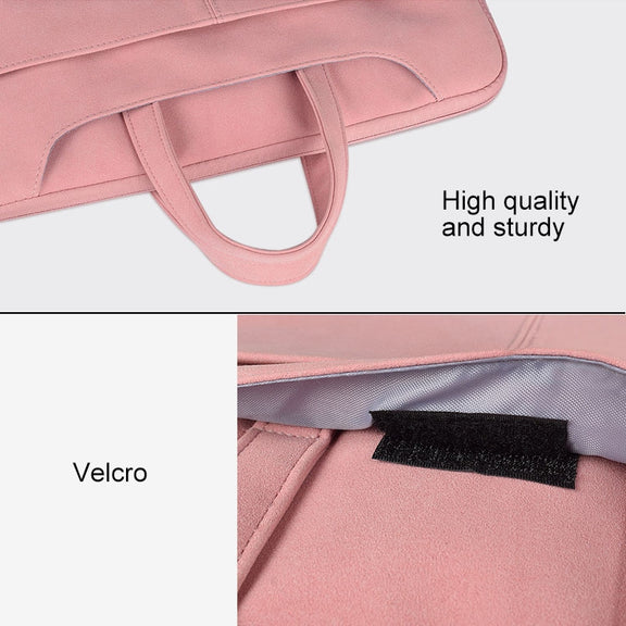 ST06S Water-resistant PU Leather Zipper Hidden Portable Strap One-shoulder Handbag for 13.3 inch Laptops, with Magic Stick & Suitcase Belt (Light Grey)