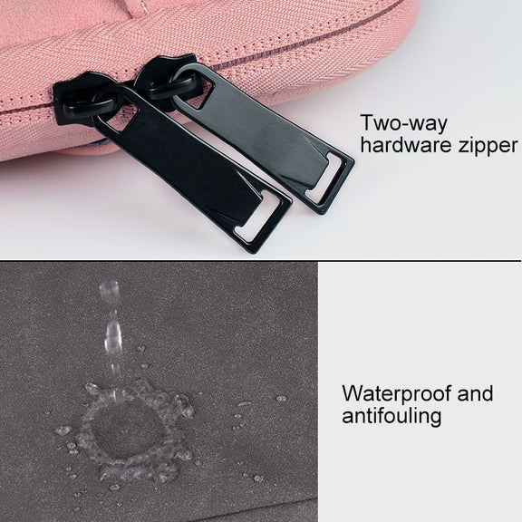 ST06S Water-resistant PU Leather Zipper Hidden Portable Strap One-shoulder Handbag for 14.1 inch Laptops, with Magic Stick & Suitcase Belt (Light Grey)