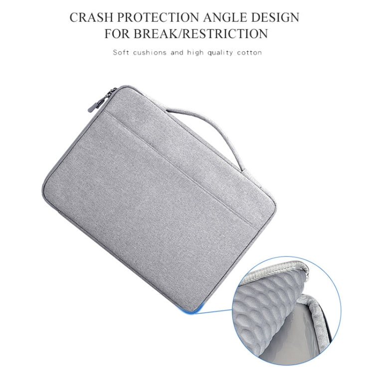 Oxford Cloth Water-resistant Laptop Handbag for 15.4 inch Laptops, with Trunk Trolley Strap(Grey)