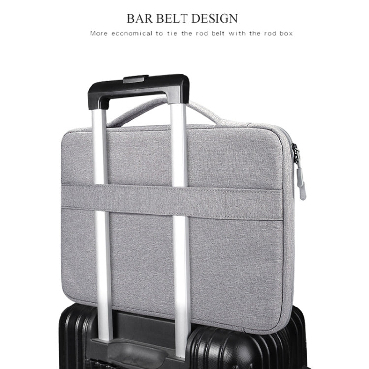 Oxford Cloth Water-resistant Laptop Handbag for 15.4 inch Laptops, with Trunk Trolley Strap(Grey)