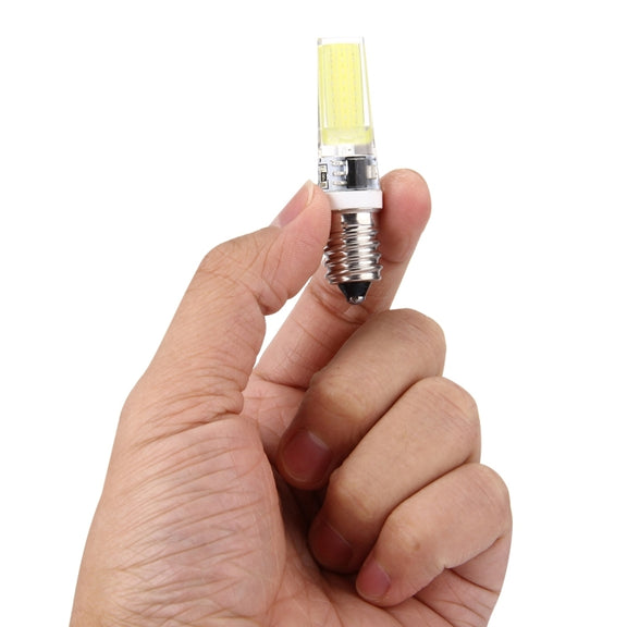E14 3W 300LM COB LED Light , Silicone Dimmable for Halls / Office / Home, AC 220-240V(White Light)