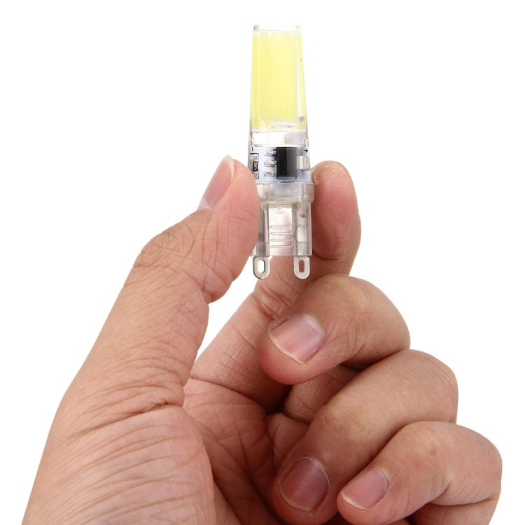 G9 3W 300LM COB LED Light , Silicone Dimmable for Halls / Office / Home, AC 220-240V, Transparent Plug(White Light)