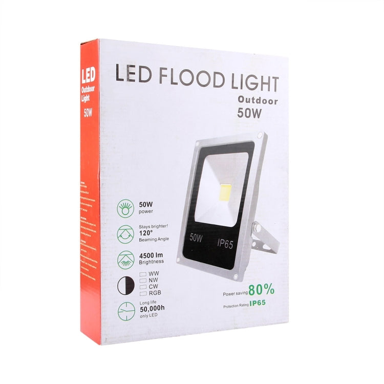 50W IP65 Water-resistant White Light LED Floodlight, 4500LM Lamp, AC 85-265V