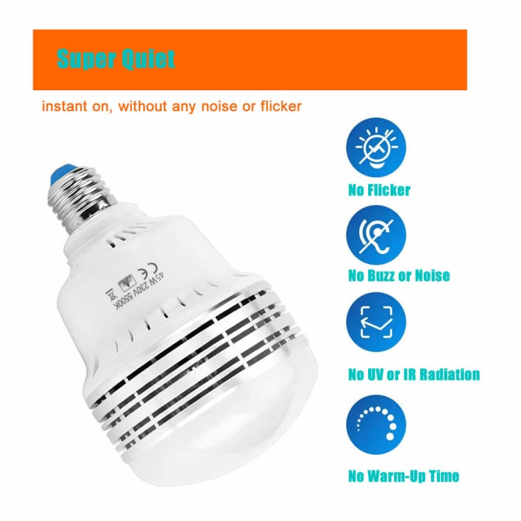 MANTOO PGL45 45W 120V 5500K 5460LM LED Light Bulb for Photography Lighting