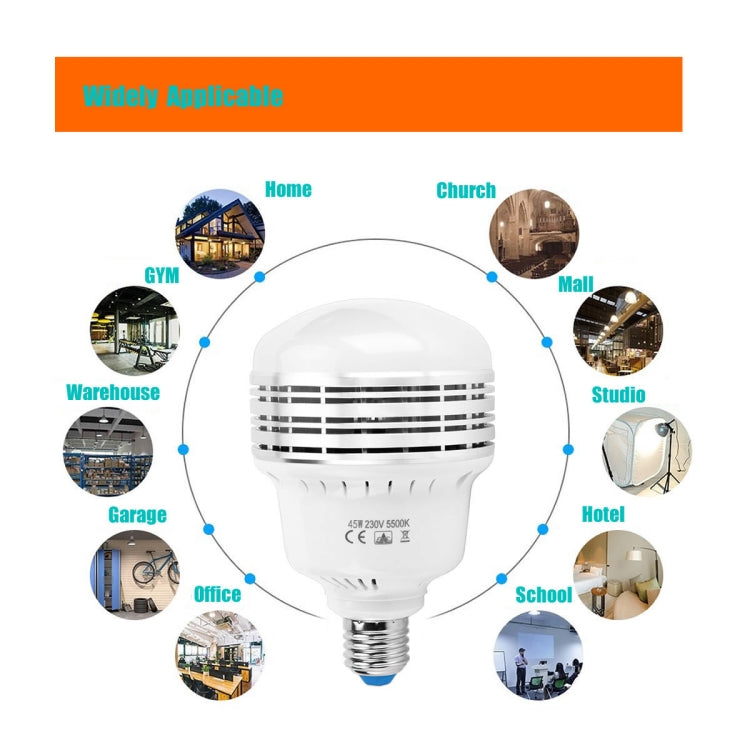 MANTOO PGL45 45W 120V 5500K 5460LM LED Light Bulb for Photography Lighting