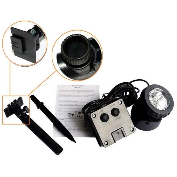Single Head LED Outdoor Water-resistant Solar Underwater Spotlight Floodlight