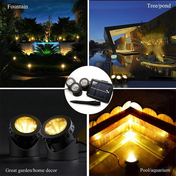Single Head LED Outdoor Water-resistant Solar Underwater Spotlight Floodlight