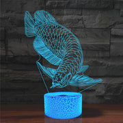 Fish Shape 3D Colorful LED Vision Light Table Lamp, Charging Touch Version