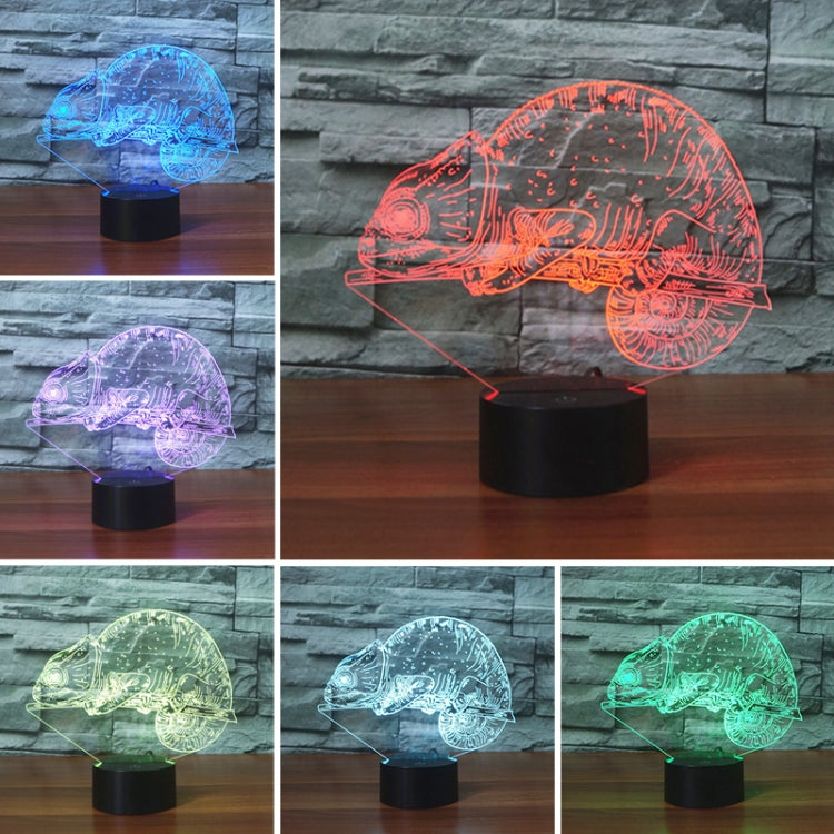 Chameleon Shape 3D Colorful LED Vision Light Table Lamp, USB & Battery Version