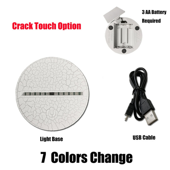 Lighthouse Shape 3D Colorful LED Vision Light Table Lamp, Crack Touch Version