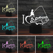 Fishing Shape 3D Colorful LED Vision Light Table Lamp, 16 Colors Remote Control Version