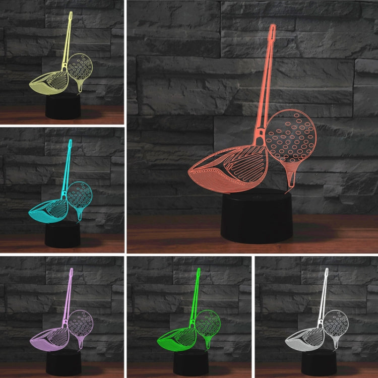 Golf Shape 3D Colorful LED Vision Light Table Lamp, Charging Touch Version