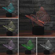 Butterfly Shape 3D Colorful LED Vision Light Table Lamp, 16 Colors Remote Control Version