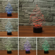 Christmas Tree Shape 3D Colorful LED Vision Light Table Lamp, USB Touch Version
