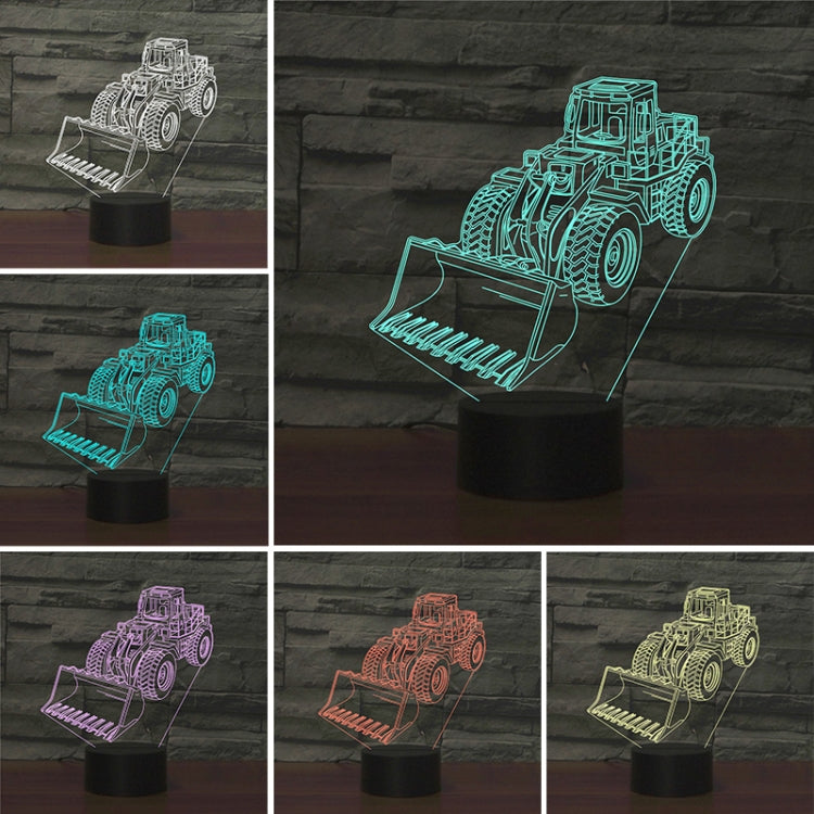 Excavator Shape 3D Colorful LED Vision Light Table Lamp, USB & Battery Version