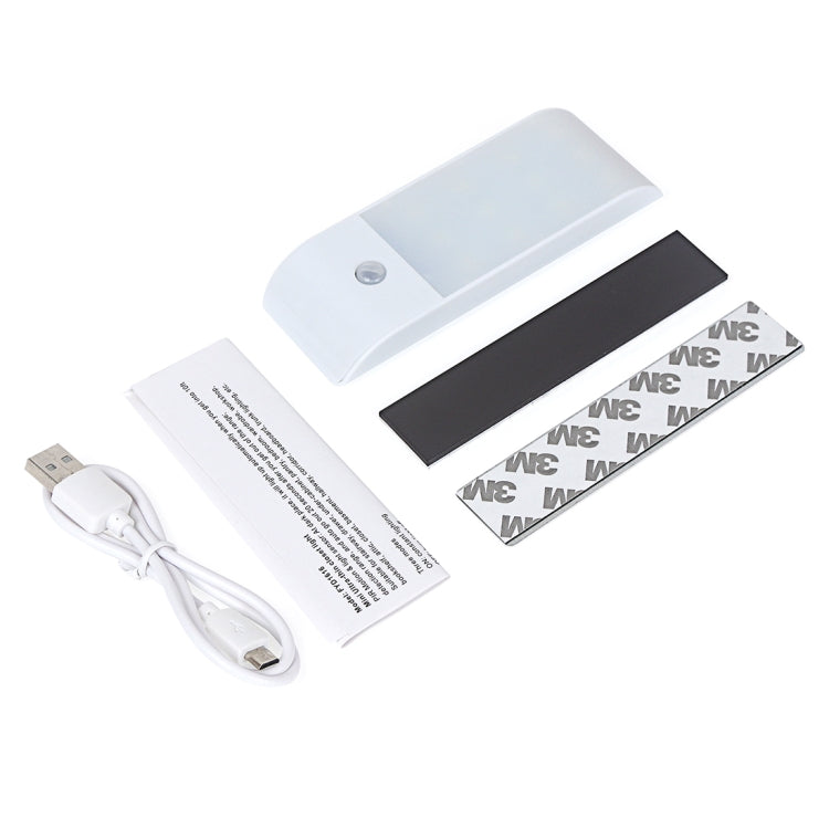 PIR Human Body Motion Sensor White Light LED Night Light, 1W 12 LEDs 240 LM USB Charging, Sensor Distance: 3m, DC 5V