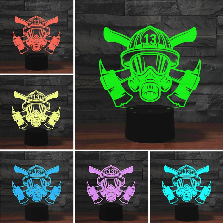 Fire Fighting Shape 3D Colorful LED Vision Light Table Lamp, USB & Battery Version