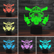 Fire Fighting Shape 3D Colorful LED Vision Light Table Lamp, USB & Battery Version